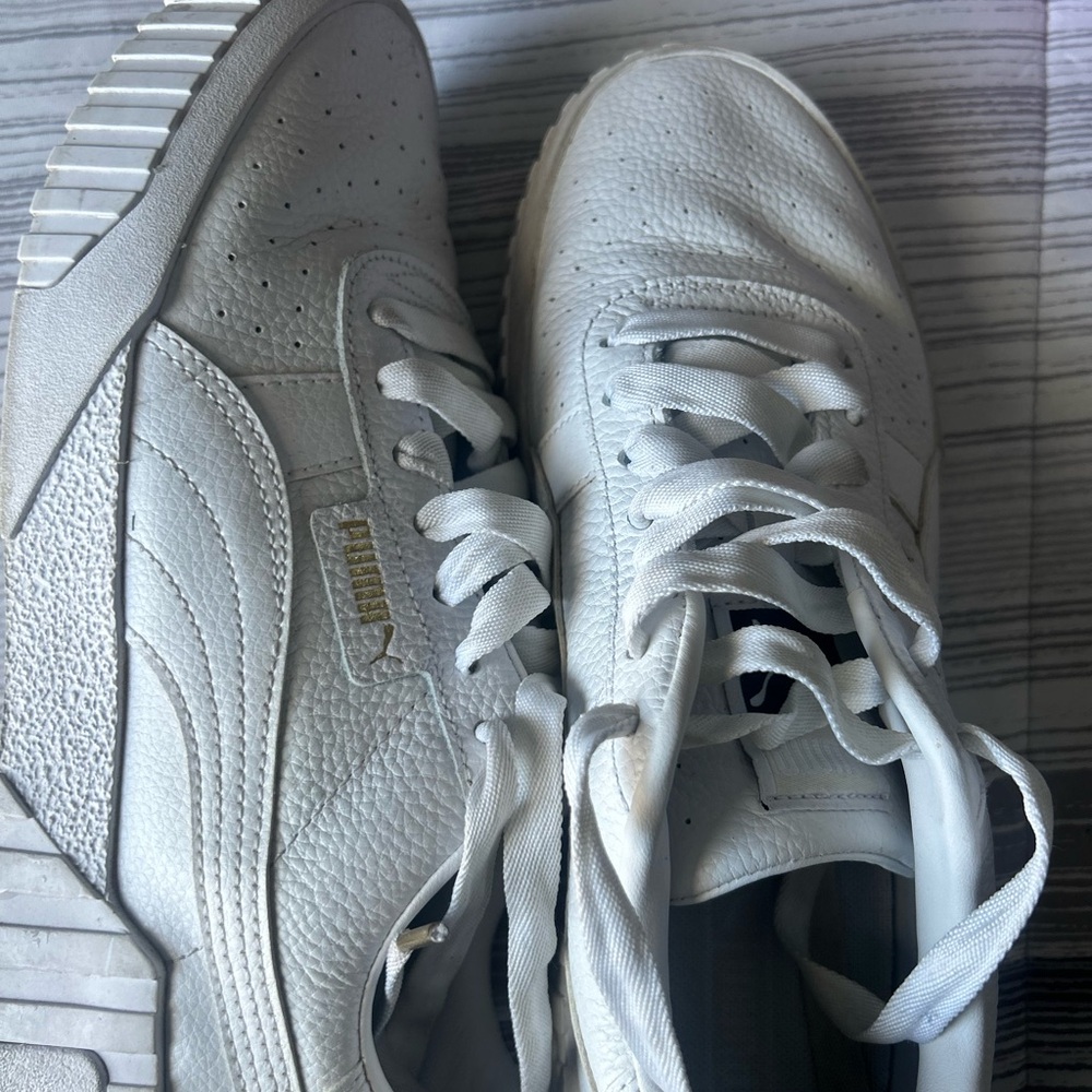 Puma White Textured Sneakers
